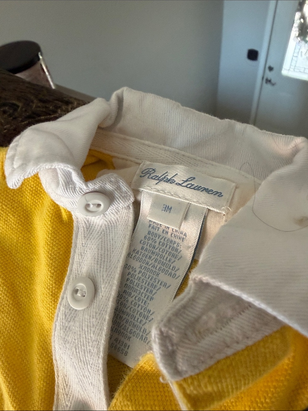 Ralph Lauren Bright Yellow Polo-Style Baby One-Piece - Picture 2 of 2